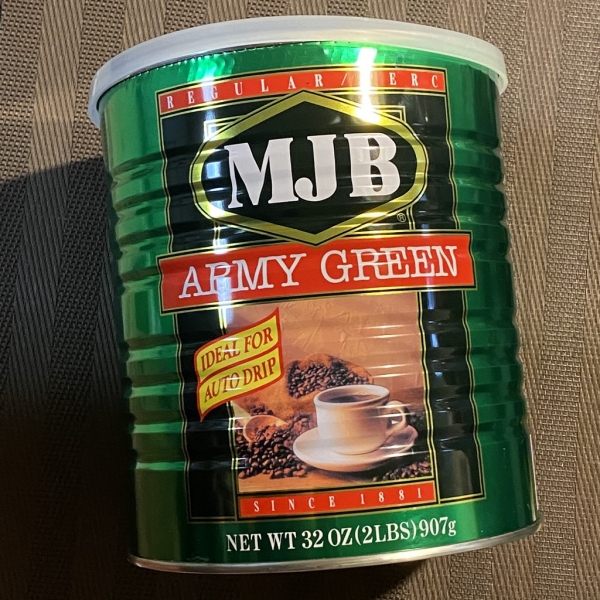 MJB アーミーグリーンのコーヒー豆　IMG_E2213