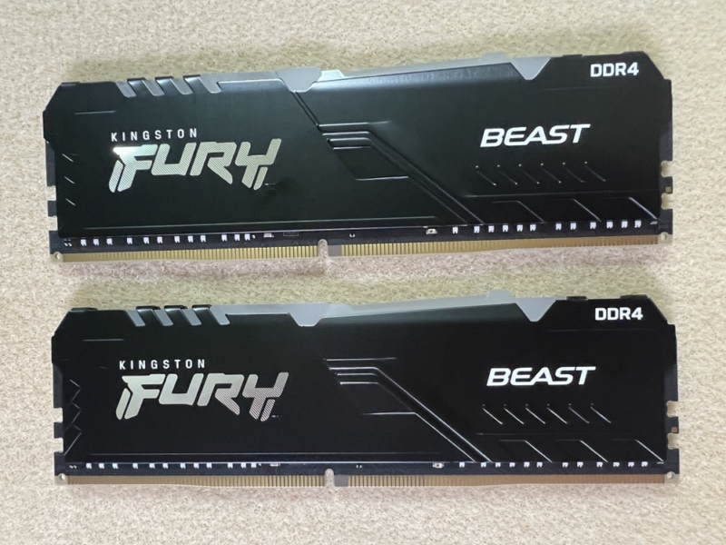 Kingston PC4-25600 (DDR4-3200)288pin UDIMM 32GB(16GB×2枚) FURY Beast RGB KF432C16BBAK2/32